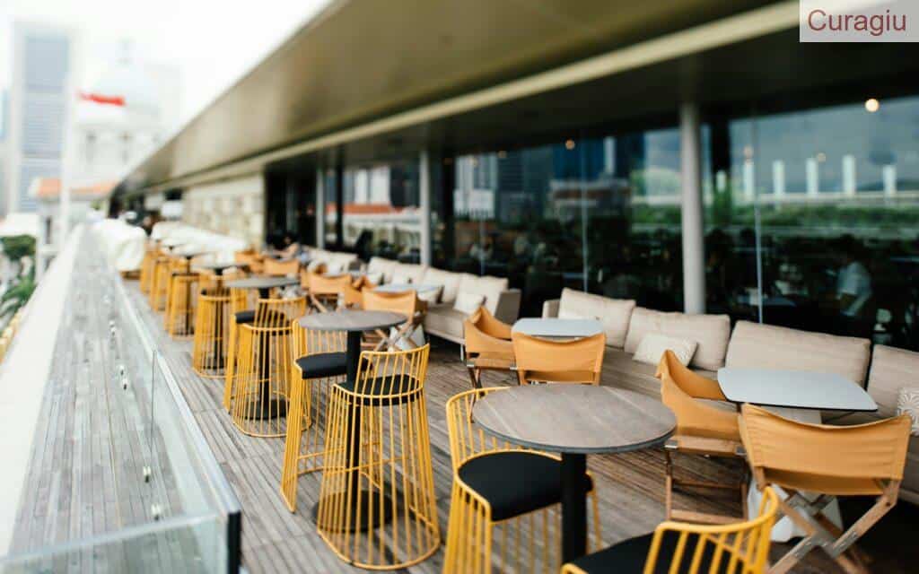 dining set outside restaurant