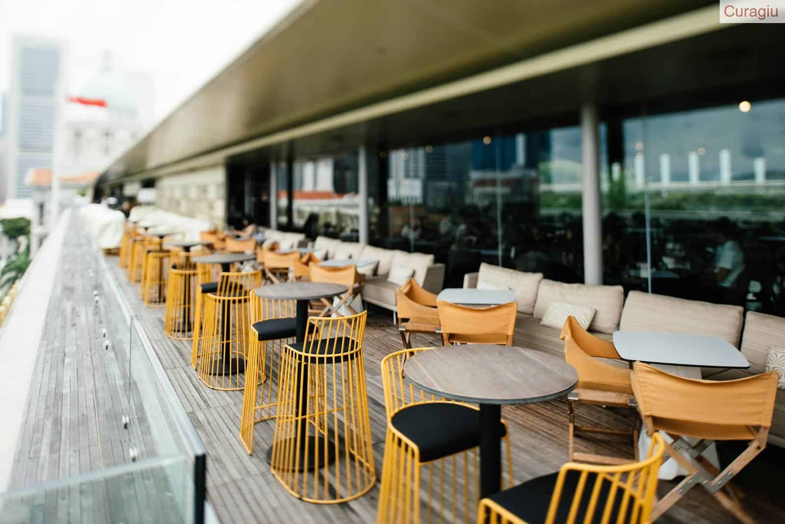 dining set outside restaurant