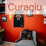Cozy indoor space with Chicago Bulls memorabilia and vibrant red walls.