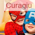 kids in spiderman and Captain America costumes