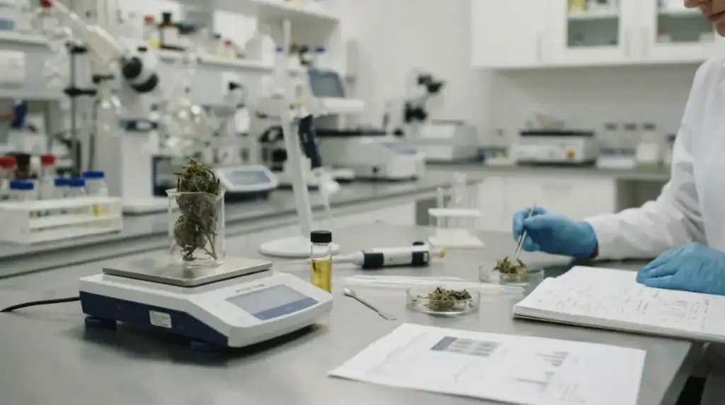 Análisis de laboratorio y control de calidad de flores de CBD